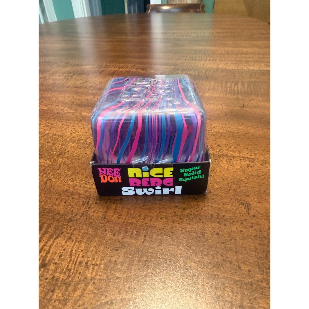 NeeDoh Nice Berg Swirl Blue Pink Purple Super Solid Squish NEW Sealed Schylling